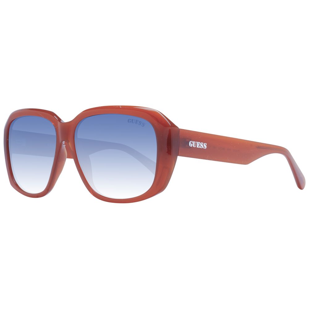 GUESS Women’s Sunglasses – Copper Square Frame with Blue Gradient Lenses, 58mm