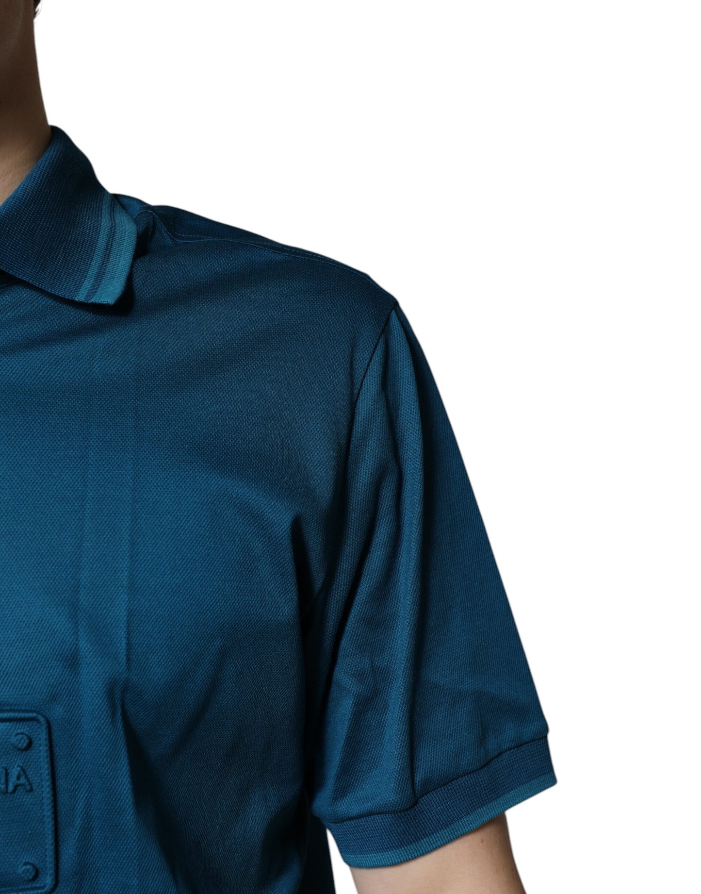 Dolce & Gabbana Blue Logo Cotton Men Polo Shirt