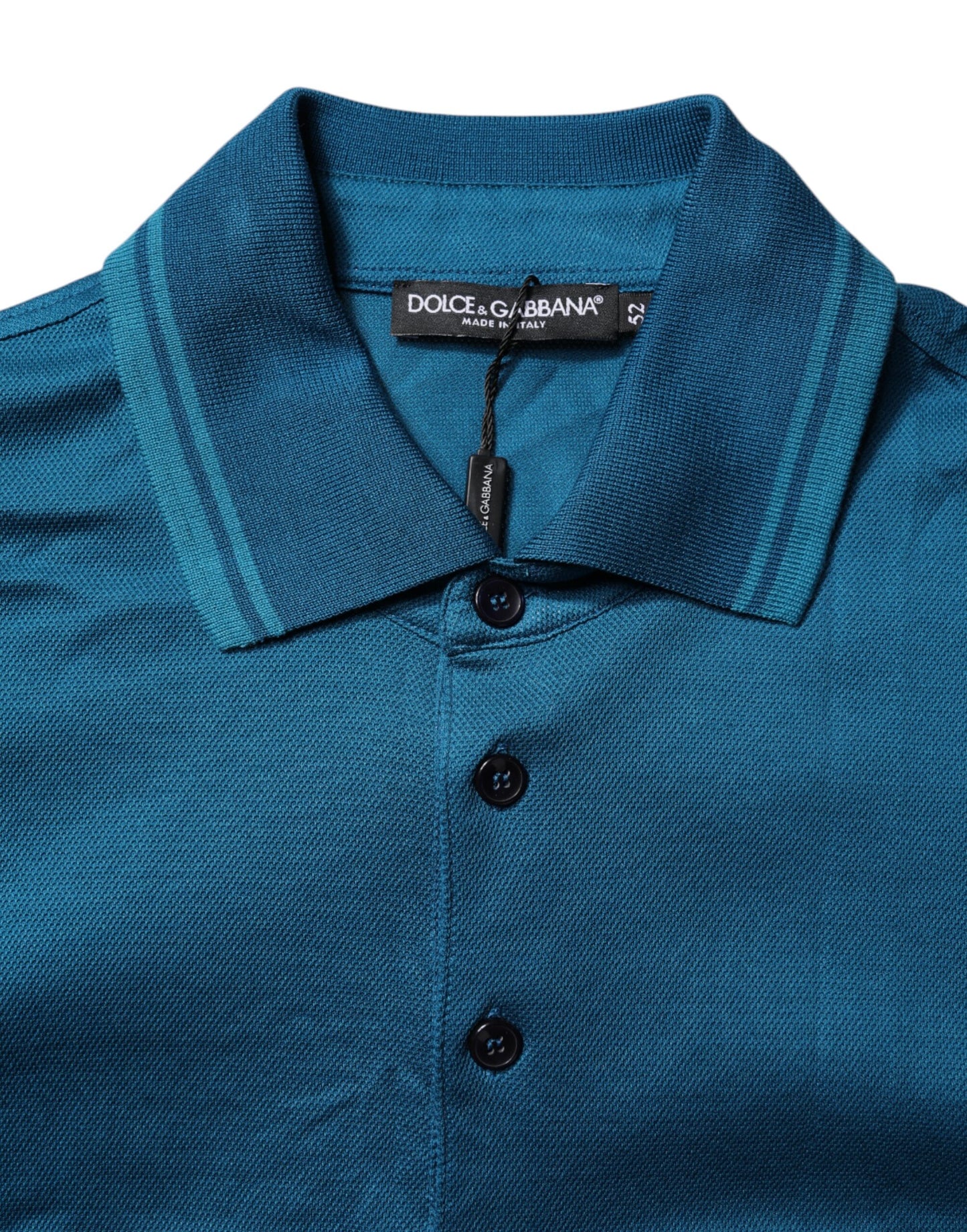 Dolce & Gabbana Blue Logo Cotton Men Polo Shirt