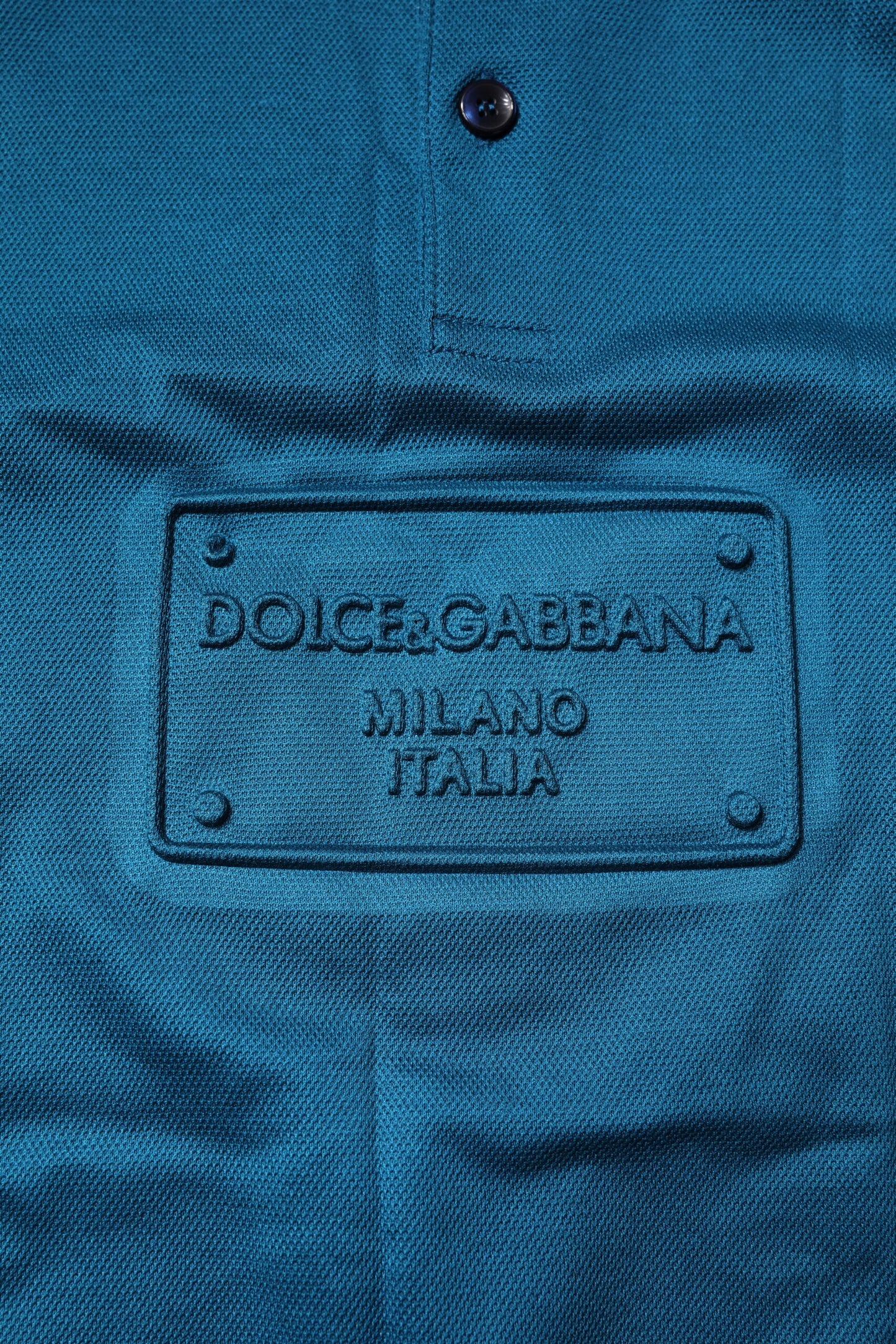 Dolce & Gabbana Blue Logo Cotton Men Polo Shirt