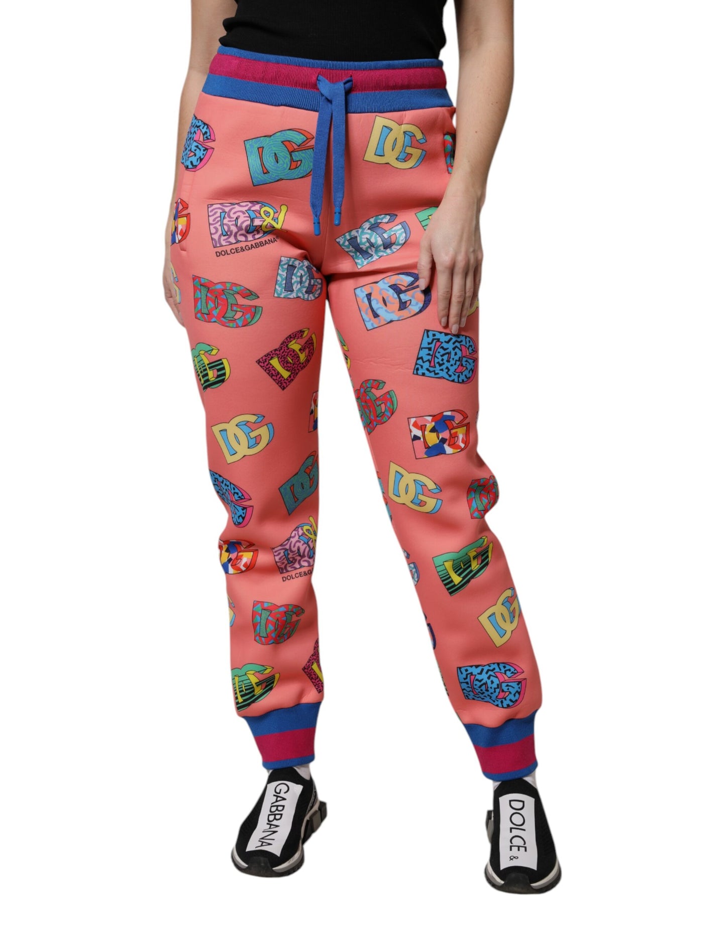 Dolce & Gabbana Pink Logo Monogram Jogger Sweatpants