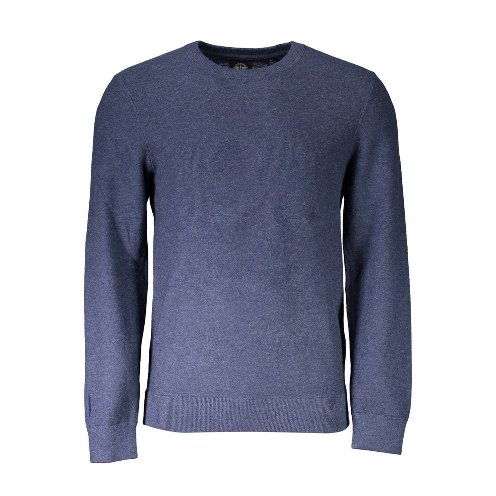 Classic Blue Cotton Sweater with Logo