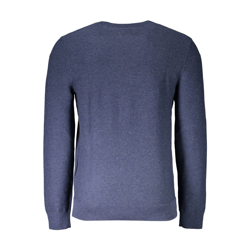 Classic Blue Cotton Sweater with Logo