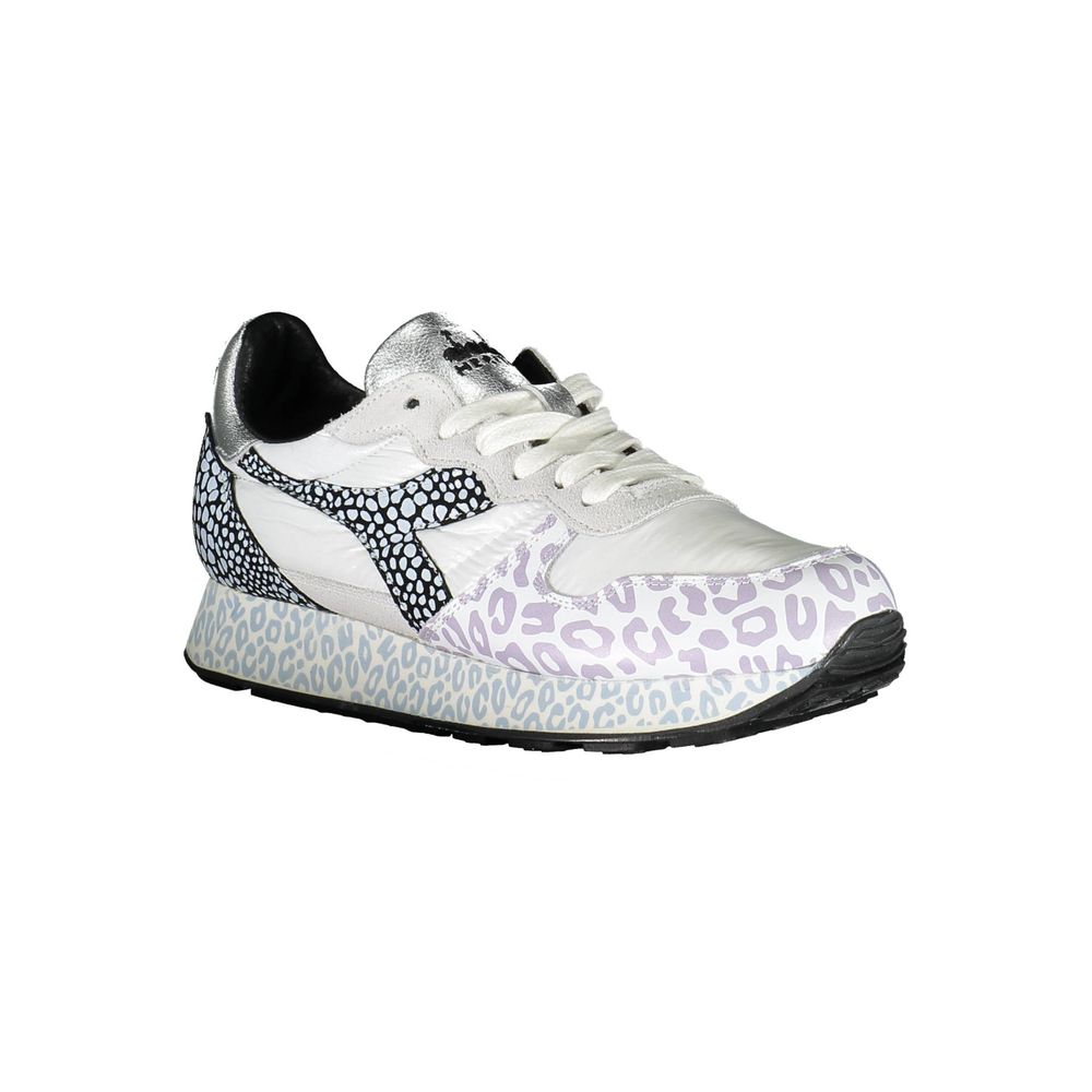 Diadora White Leopard Print Trainers for Women