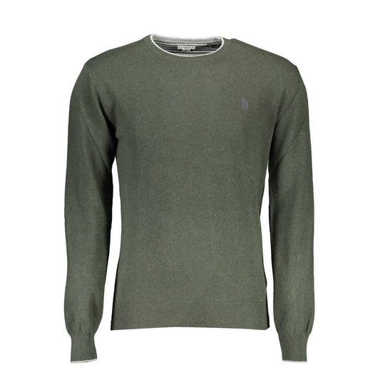 U.S. POLO ASSN. - Men's Green Wool Round Neck Sweater