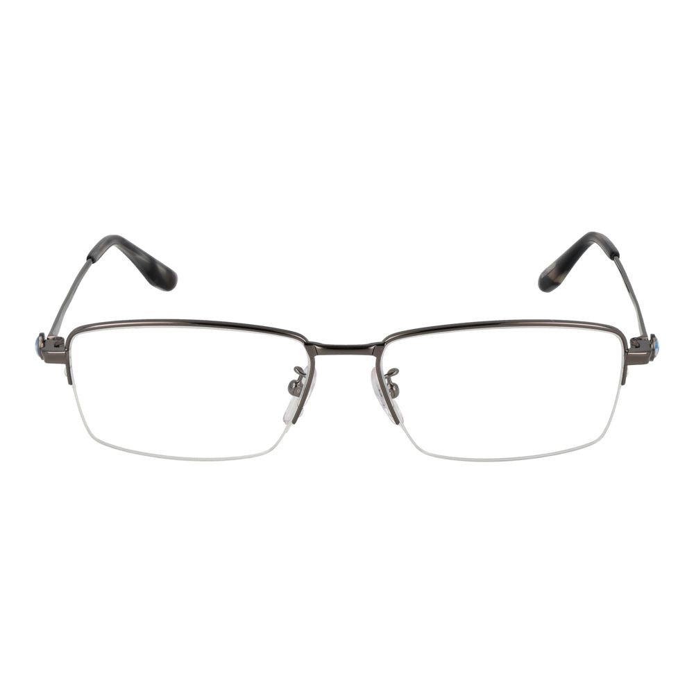 BMW Silver Men's Optical Frames – Rectangle Demo-Lens Glasses