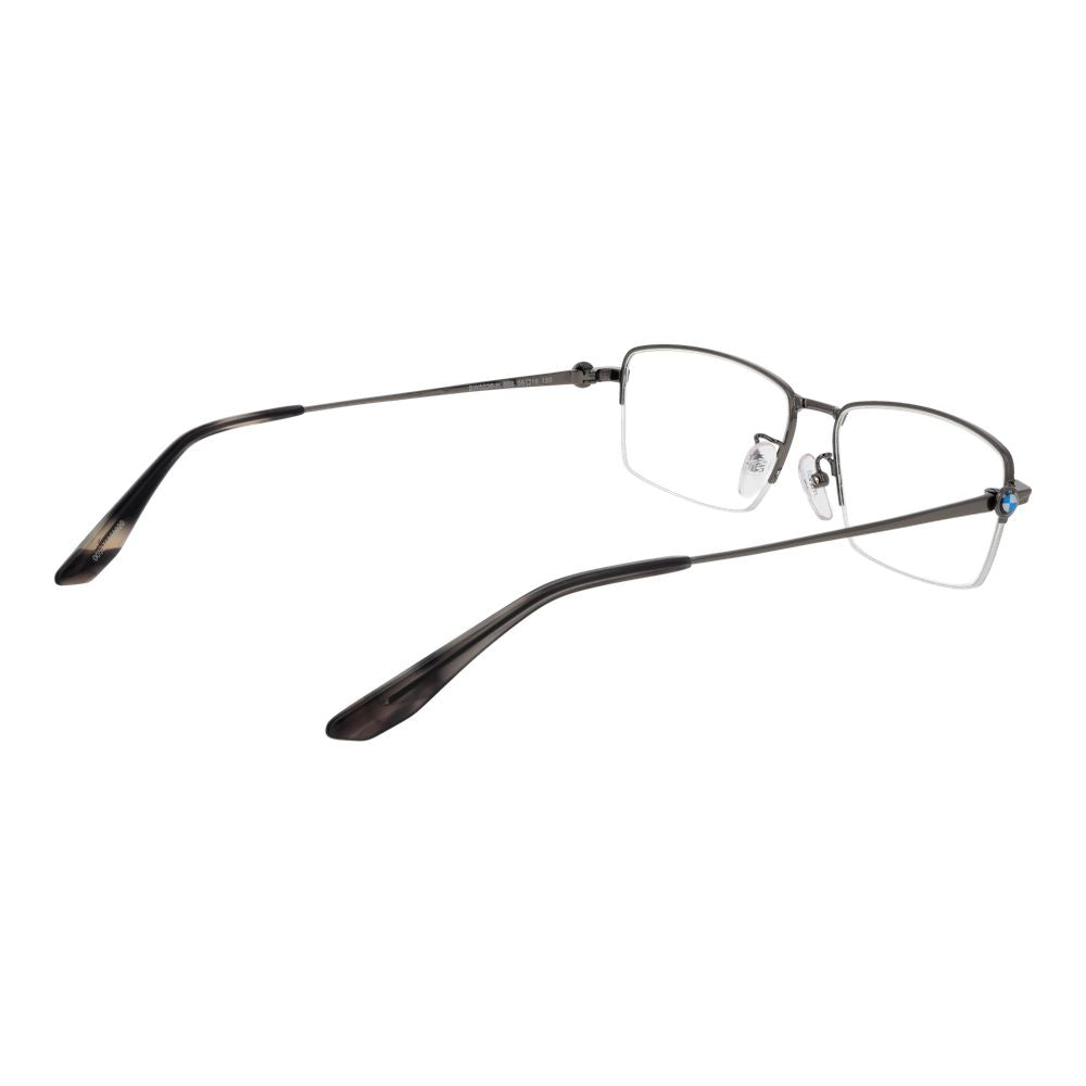 BMW Silver Men's Optical Frames – Rectangle Demo-Lens Glasses
