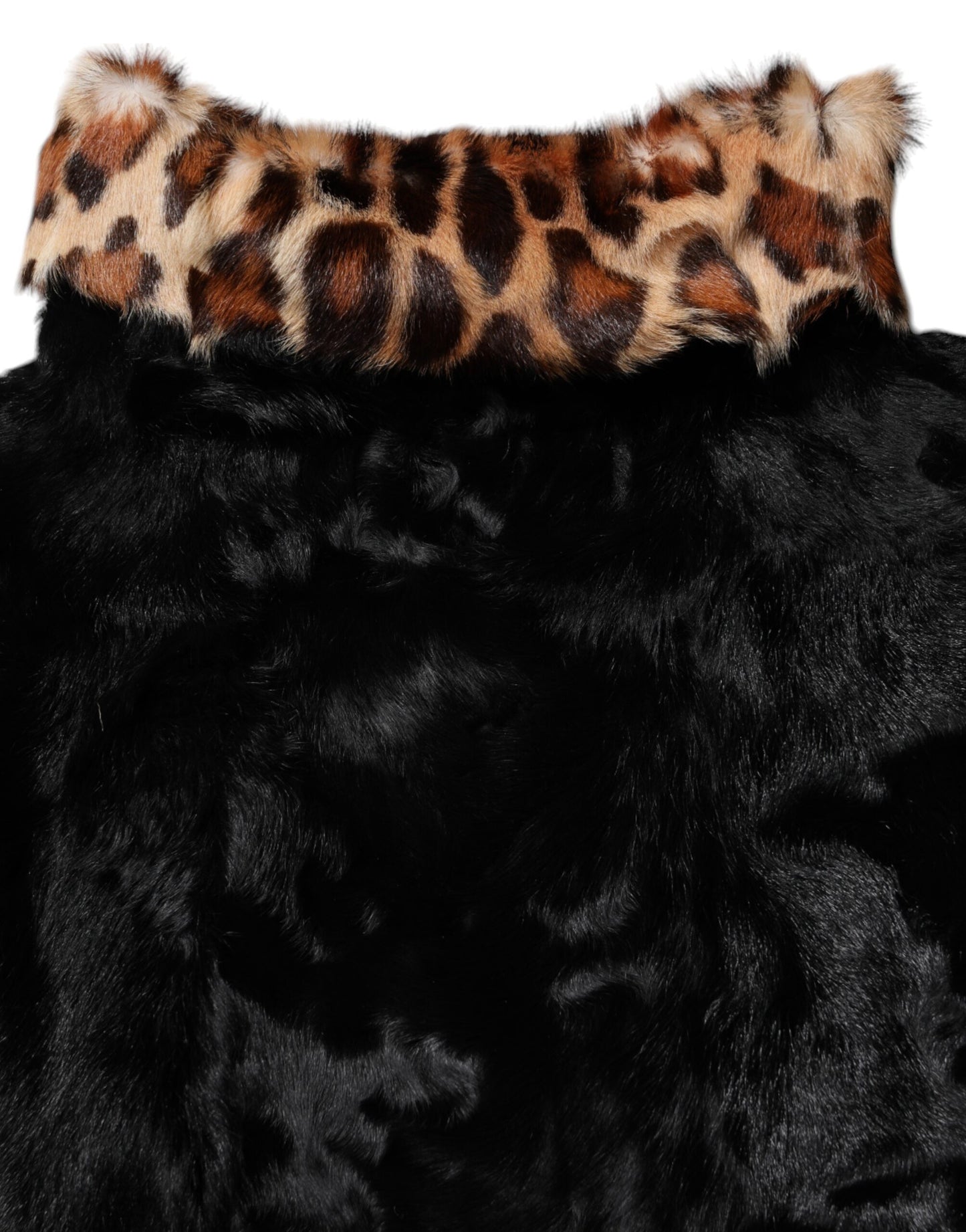 Dolce & Gabbana Black Lamb Fur Short Coat for Women