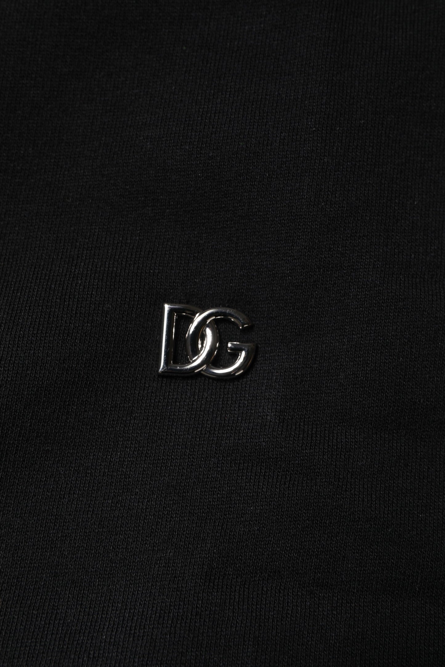 Dolce & Gabbana Black Cotton Crew Neck Sweatshirt