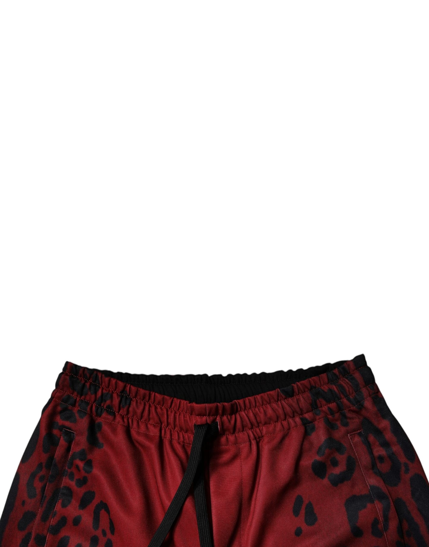 Dolce & Gabbana Red Leopard Print Jogger Pants for Men