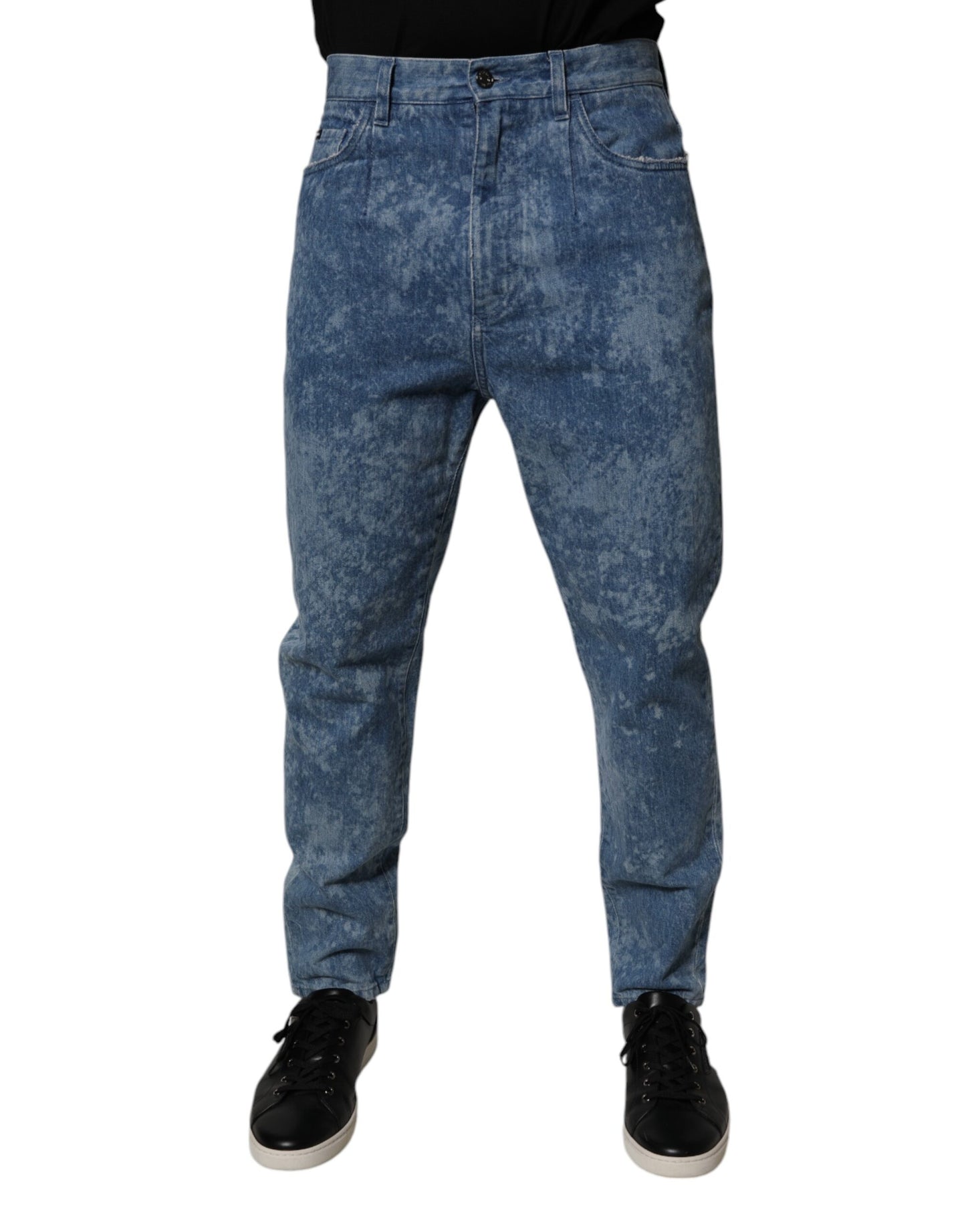 Dolce & Gabbana Blue Tie Dye Cotton Skinny Denim Jeans