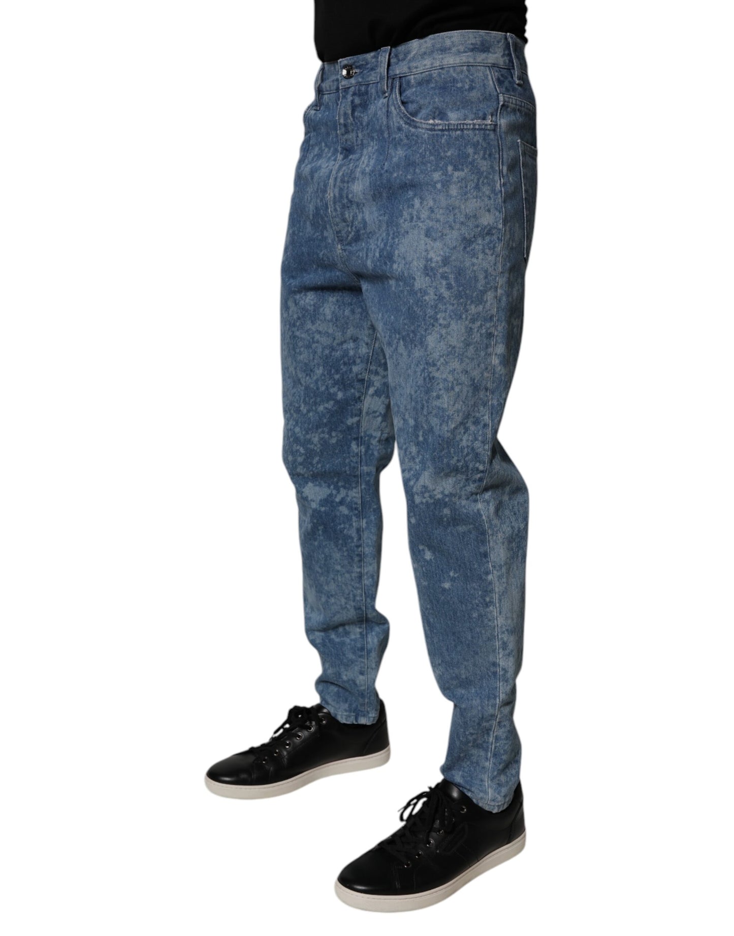 Dolce & Gabbana Blue Tie Dye Cotton Skinny Denim Jeans