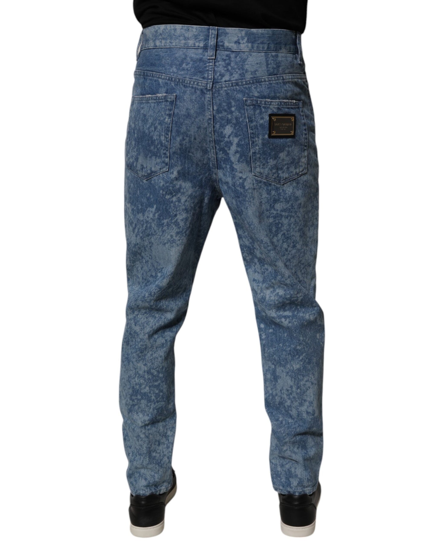 Dolce & Gabbana Blue Tie Dye Cotton Skinny Denim Jeans