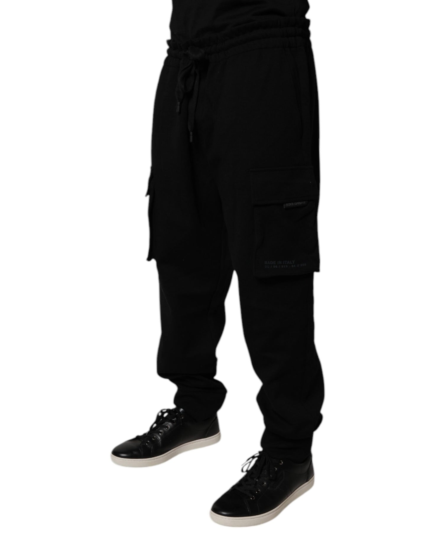 Dolce & Gabbana Black Cotton Jogger Cargo Sweatpants
