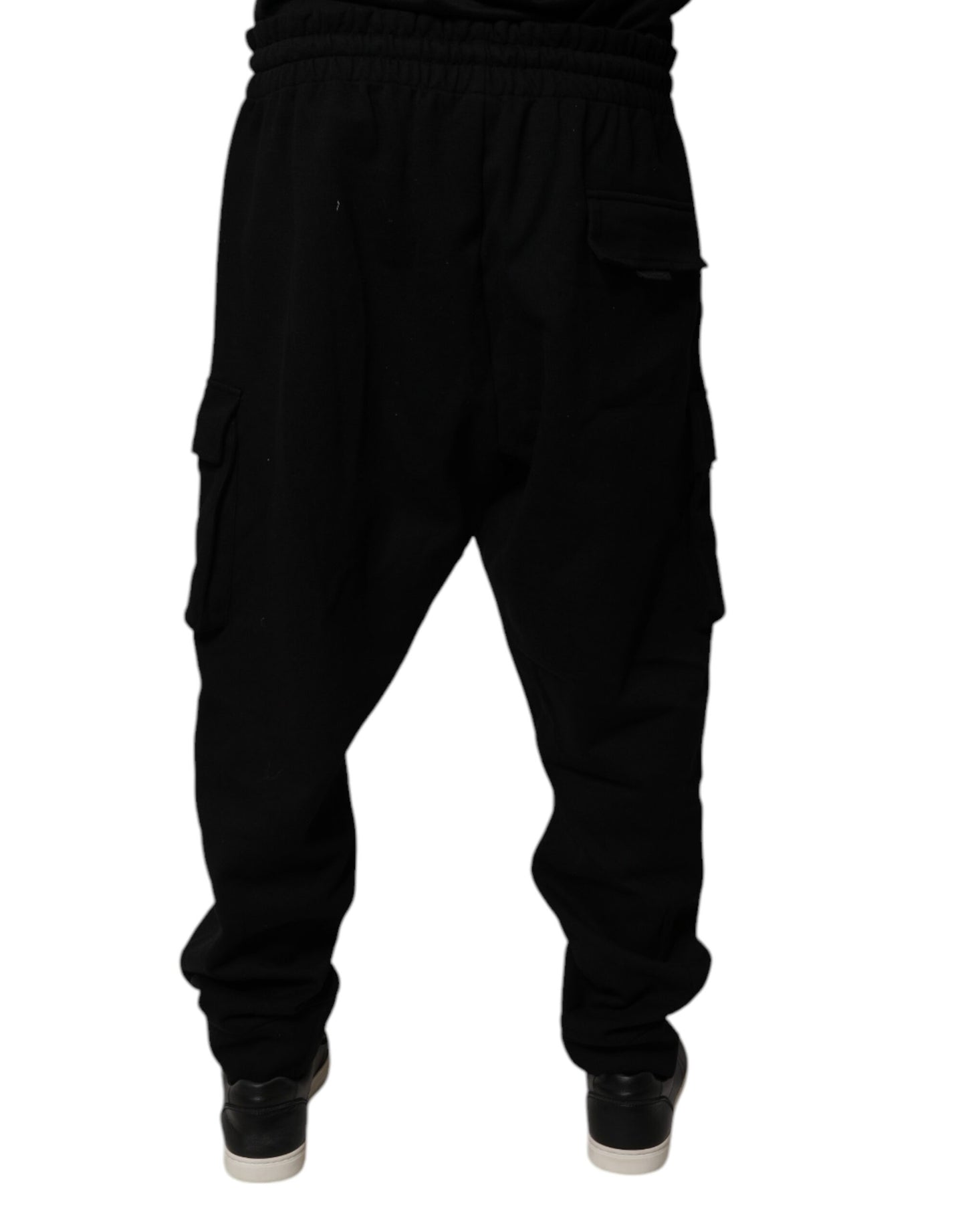 Dolce & Gabbana Black Cotton Jogger Cargo Sweatpants