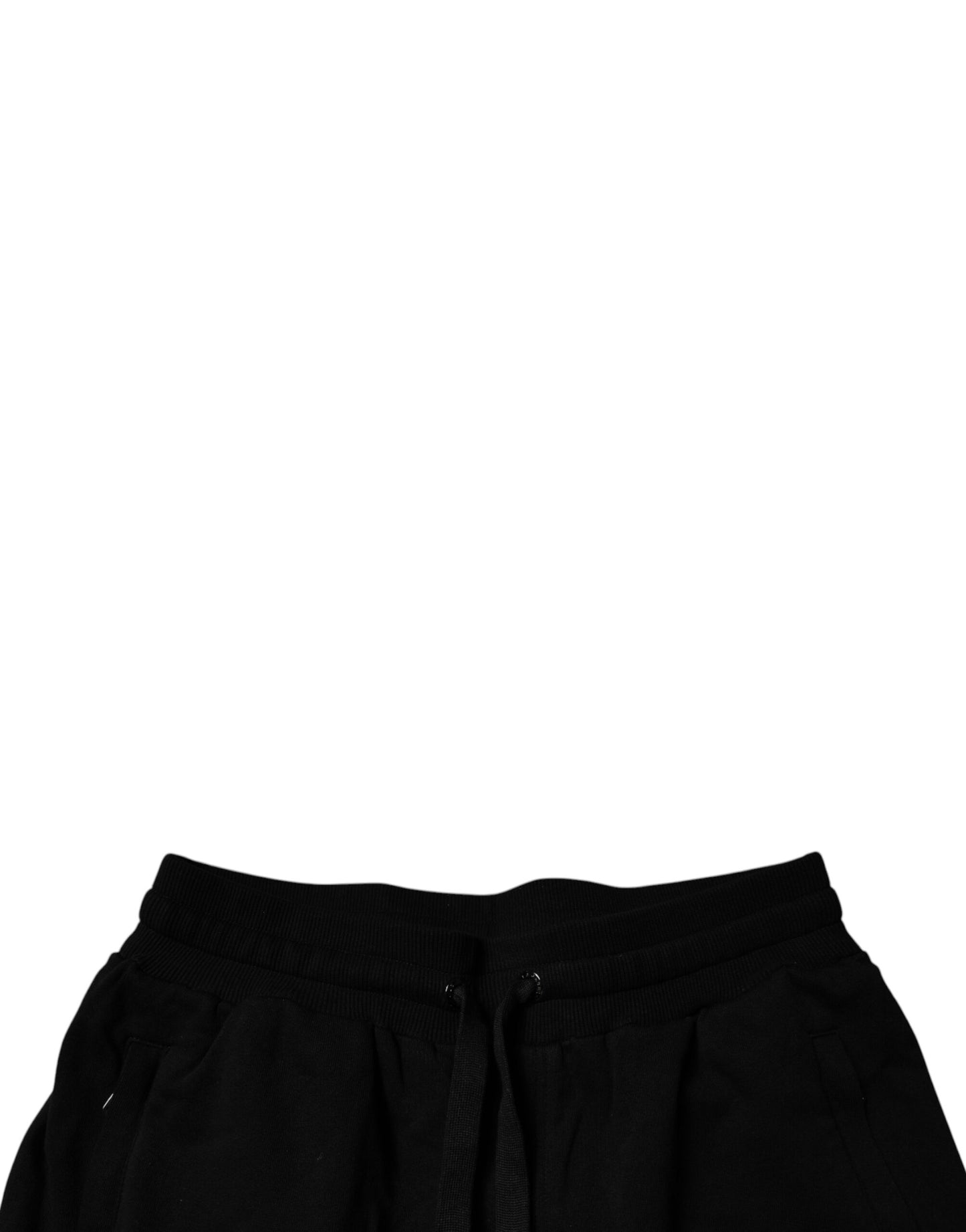Dolce & Gabbana Black Cotton Mid Waist Jogger Sweatpants
