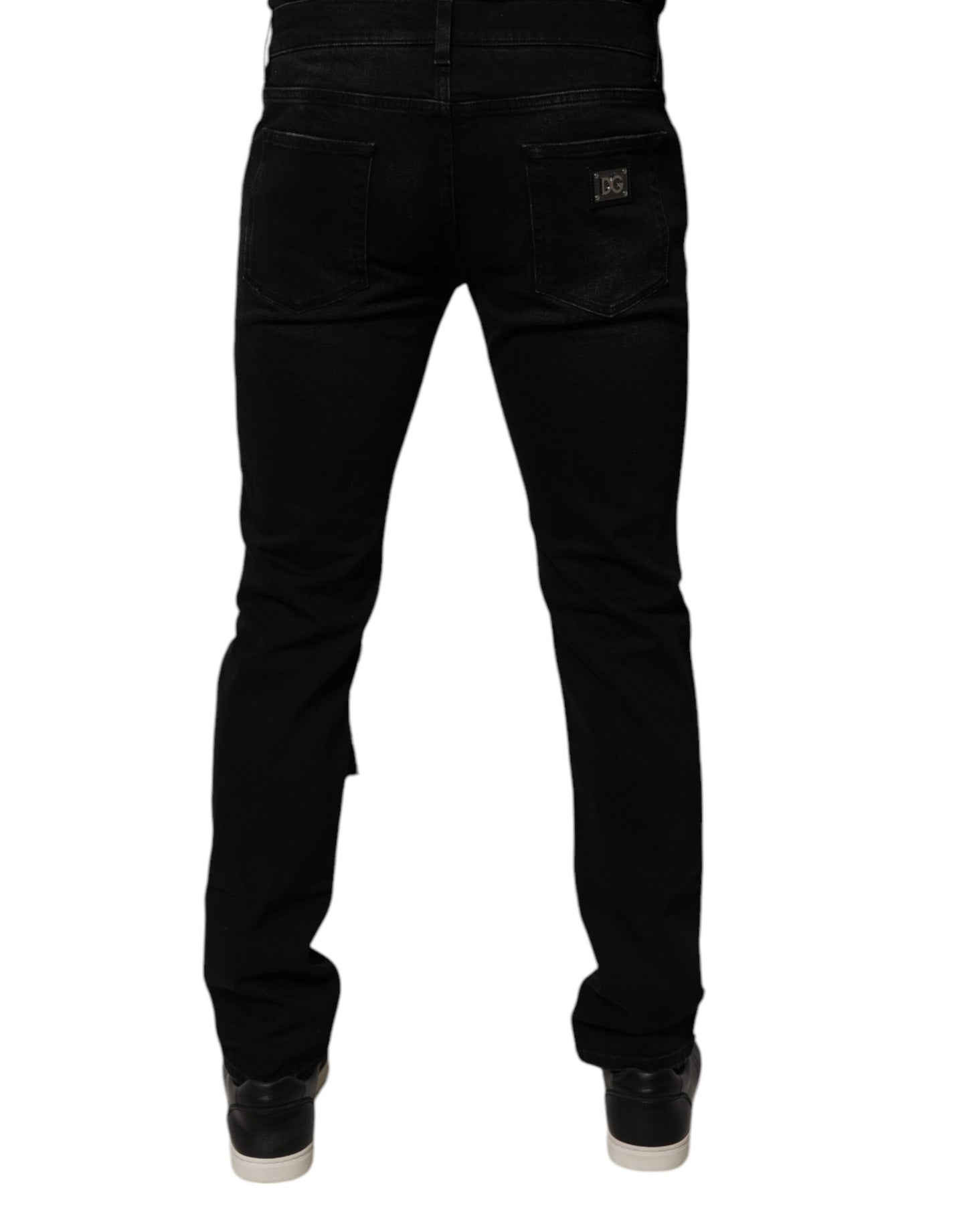 Dolce & Gabbana Black Ripped Skinny Denim Jeans for Men