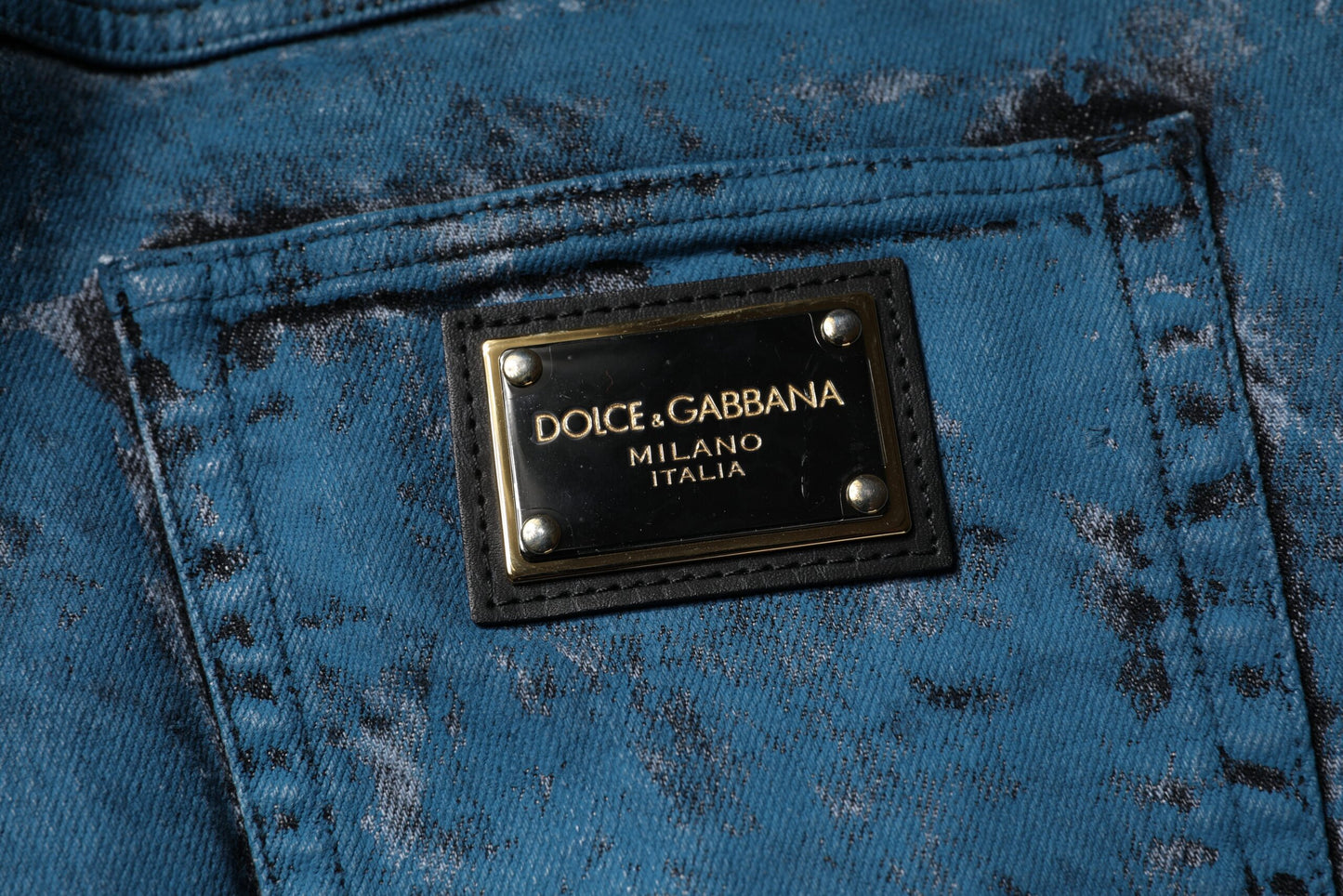 Dolce & Gabbana Blue Tie Dye Cotton Skinny Denim Jeans