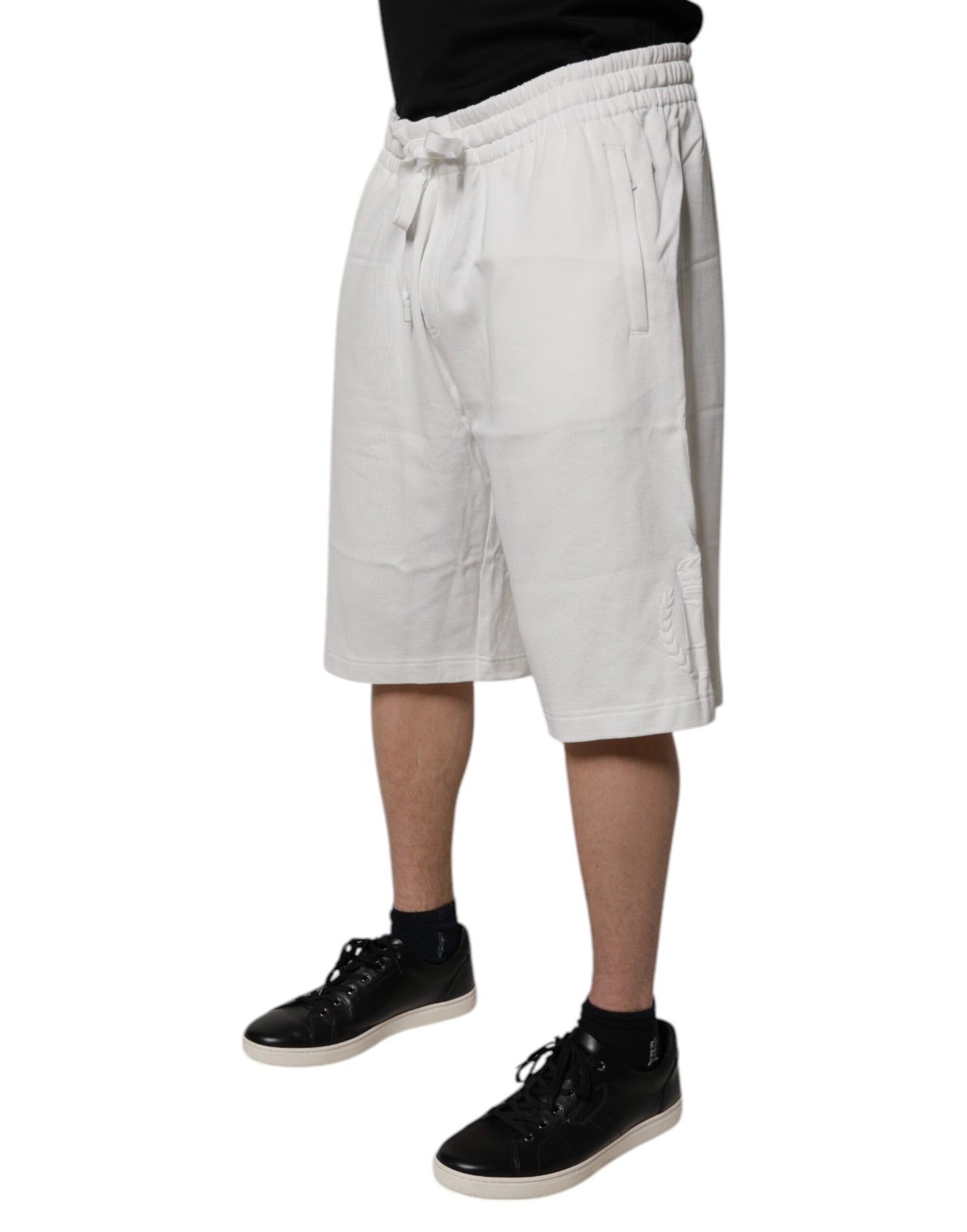 Dolce & Gabbana White Cotton Sweatshorts for Men - Bermuda Style