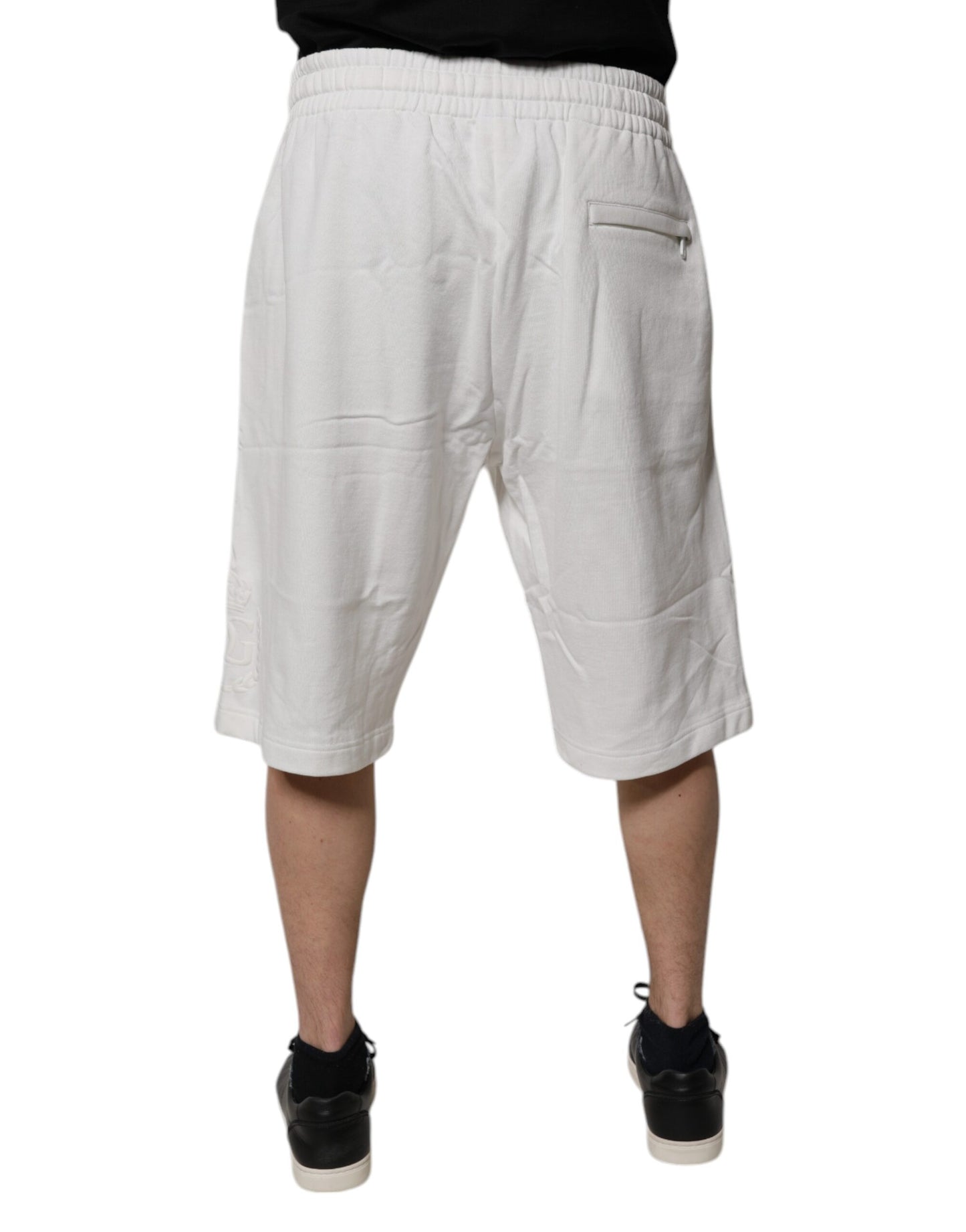 Dolce & Gabbana White Cotton Sweatshorts for Men - Bermuda Style