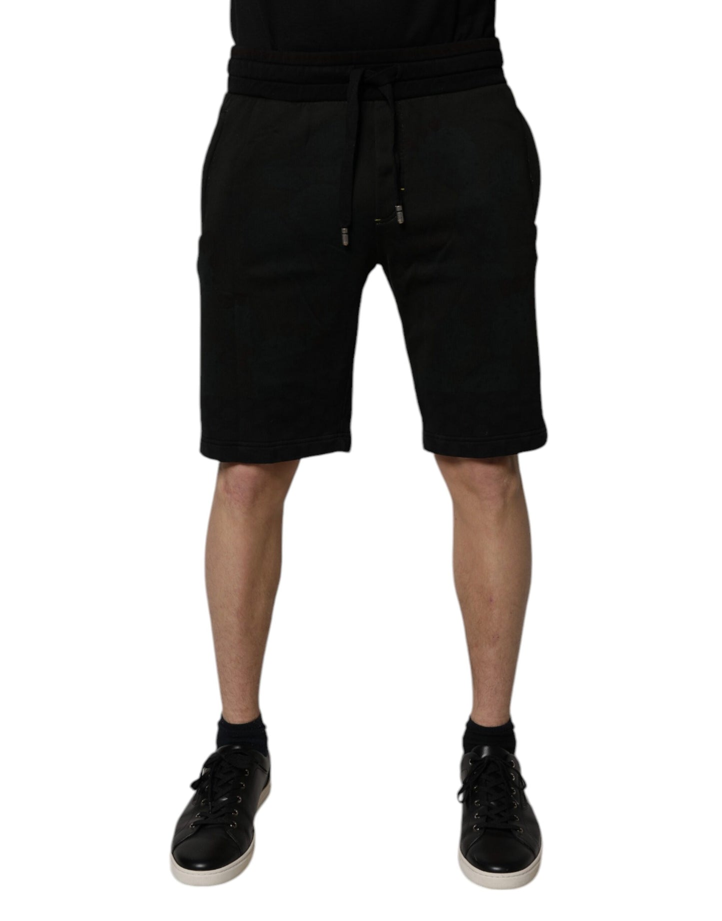 Dolce & Gabbana Black Cotton Sweatshorts for Men