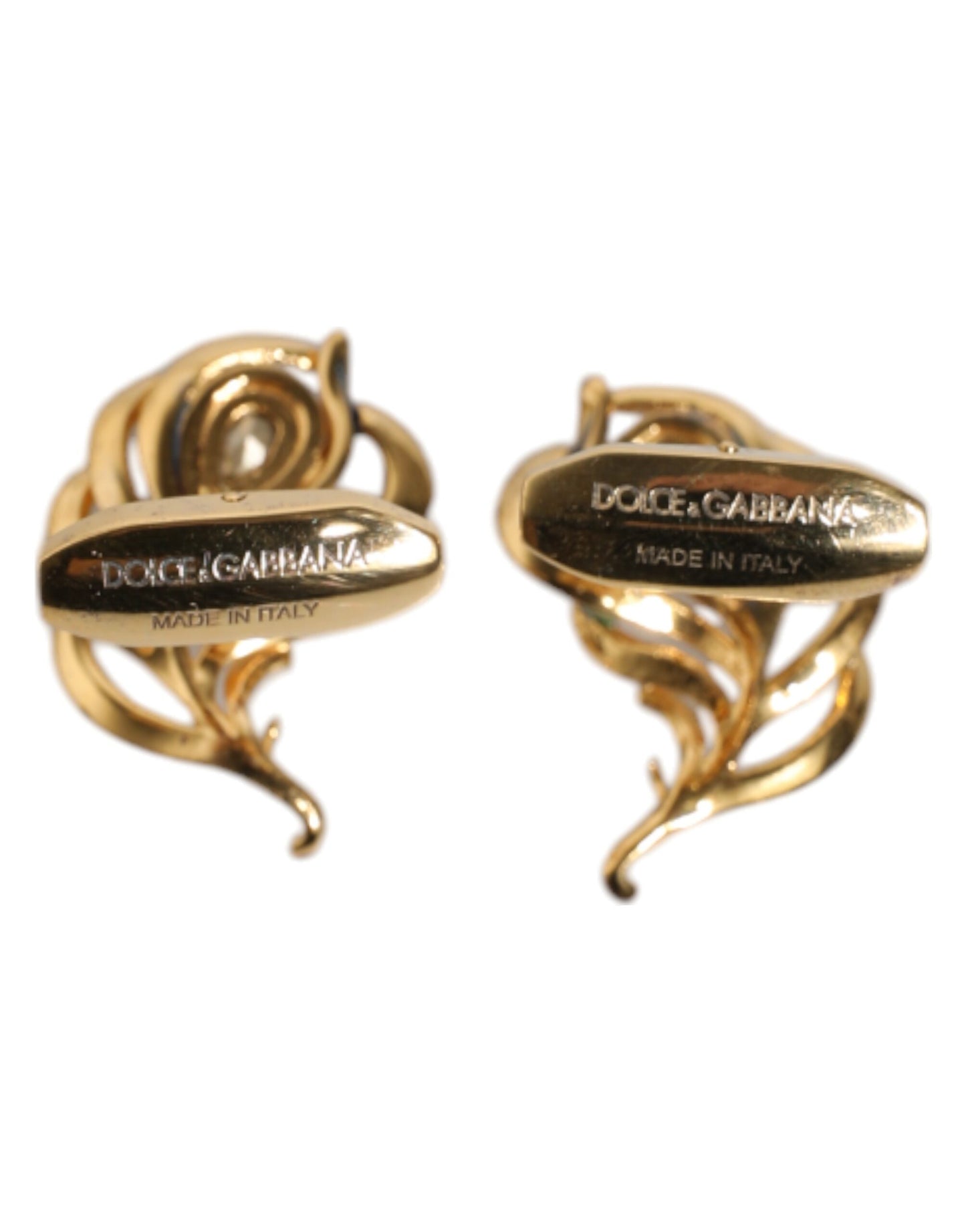 Dolce & Gabbana Multicolor Peacock Feathers 925 Sterling Silver Cufflinks