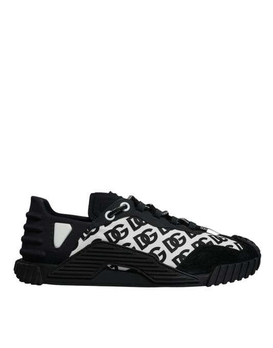 Dolce & Gabbana Black Logo Lace Up Low Top NS1 Sneakers for Men