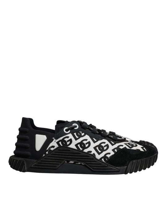Dolce & Gabbana Black Logo Lace Up Low Top NS1 Sneakers for Men