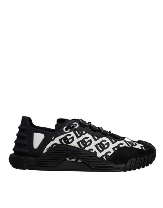 Dolce & Gabbana Black Logo Lace Up Low Top NS1 Sneakers for Men