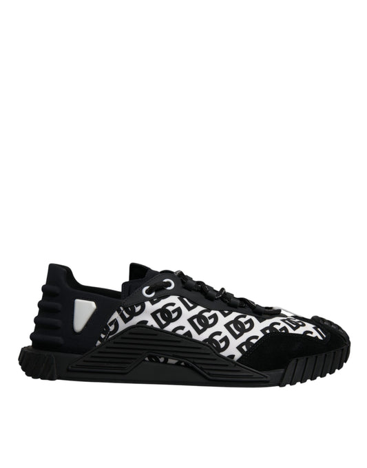 Dolce & Gabbana Black Logo Lace Up Low Top NS1 Sneakers for Men