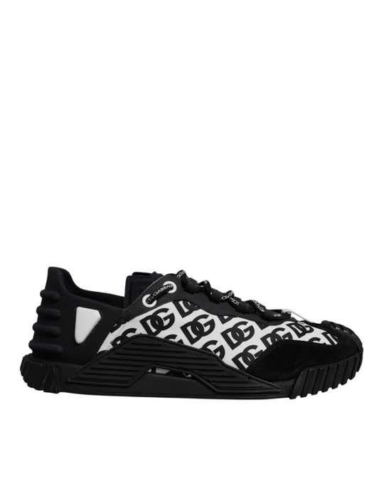 Dolce & Gabbana Black Logo Lace Up Low Top NS1 Sneakers for Men