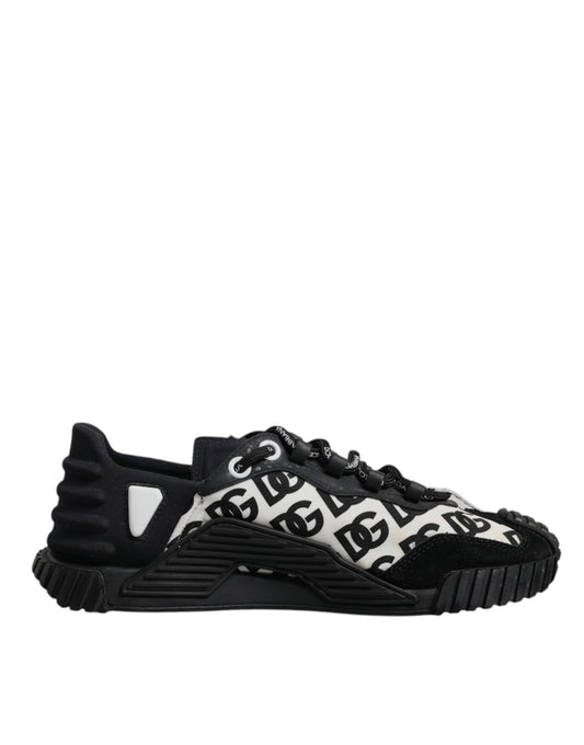 Dolce & Gabbana Black Logo Lace Up Low Top NS1 Sneakers for Men