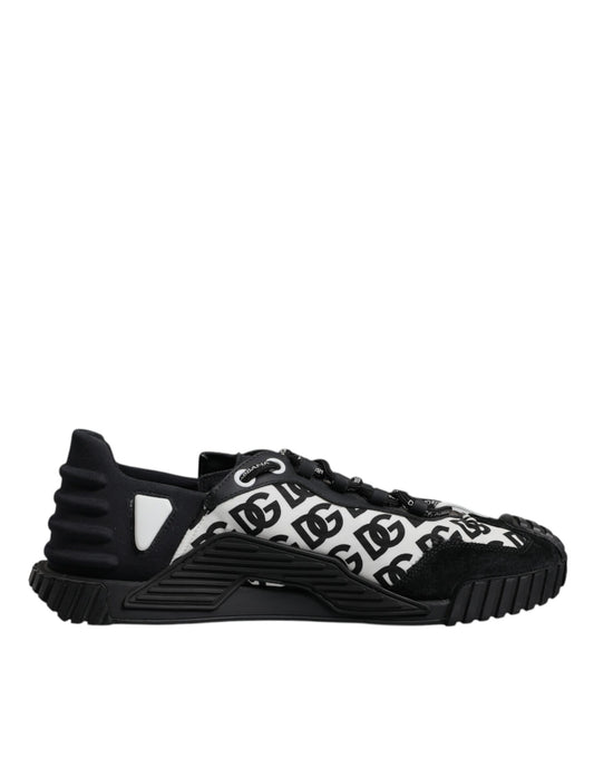 Dolce & Gabbana Black Logo Lace Up Low Top NS1 Sneakers for Men