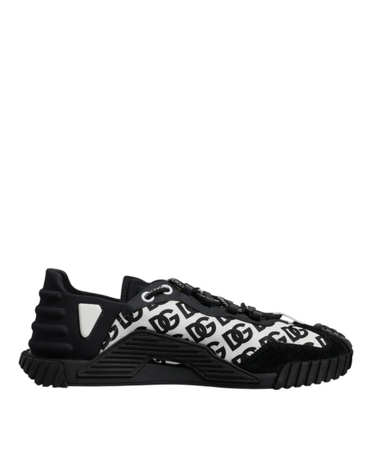 Dolce & Gabbana Black Logo Lace Up Low Top NS1 Sneakers for Men