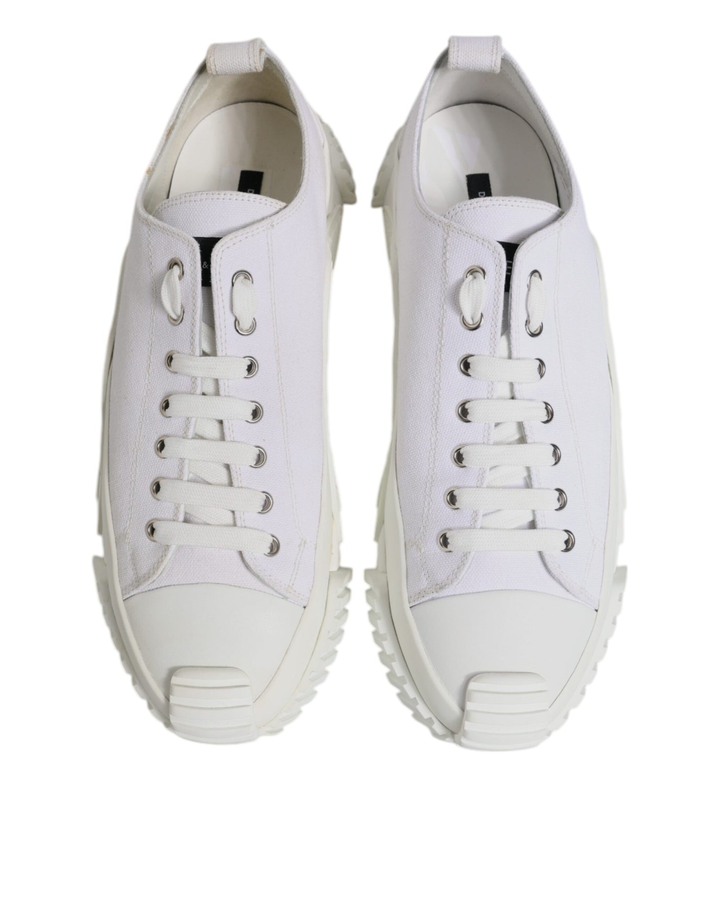 Dolce & Gabbana White Leather Low Top NS1 Sneakers