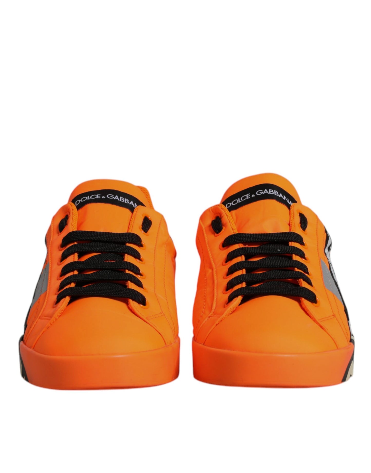Dolce & Gabbana Orange Portofino Logo Tape Men Sneakers
