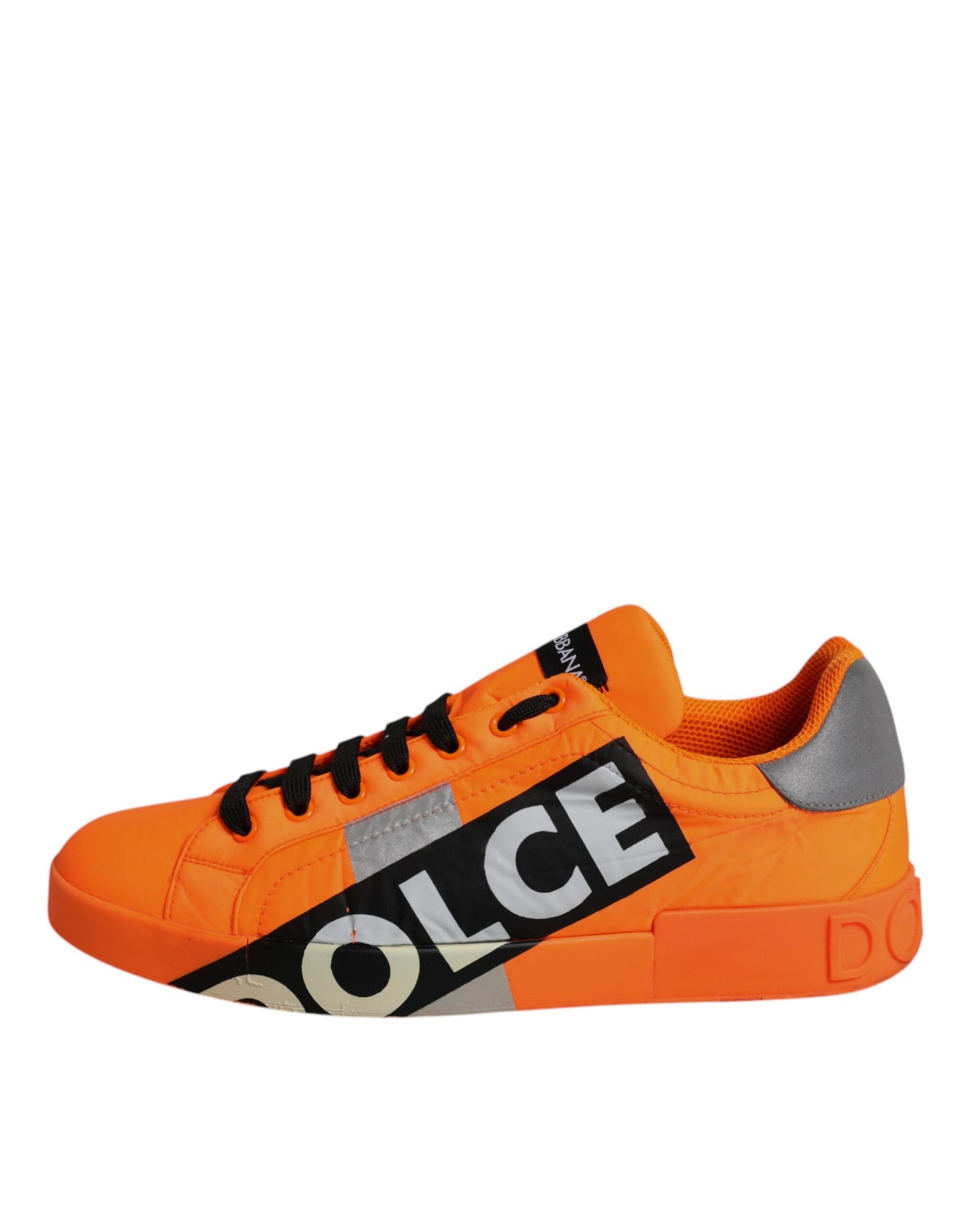 Dolce & Gabbana Orange Portofino Logo Tape Men Sneakers