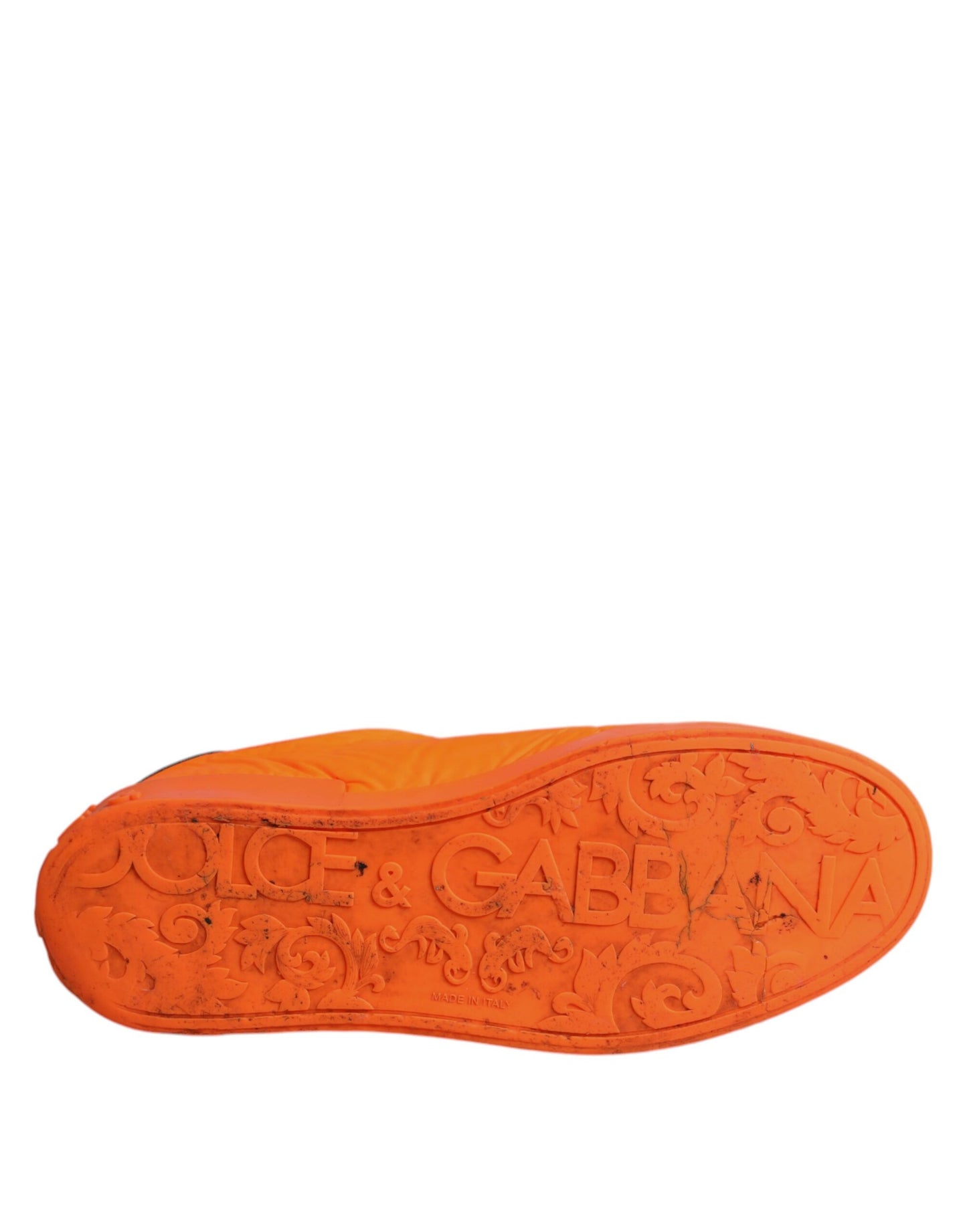 Dolce & Gabbana Orange Portofino Logo Tape Men Sneakers