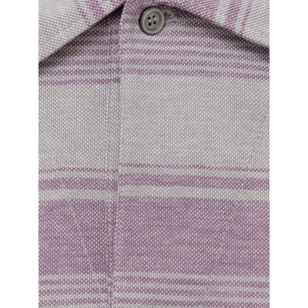 Canali Gray Cotton Polo Shirt - Elegance Meets Comfort