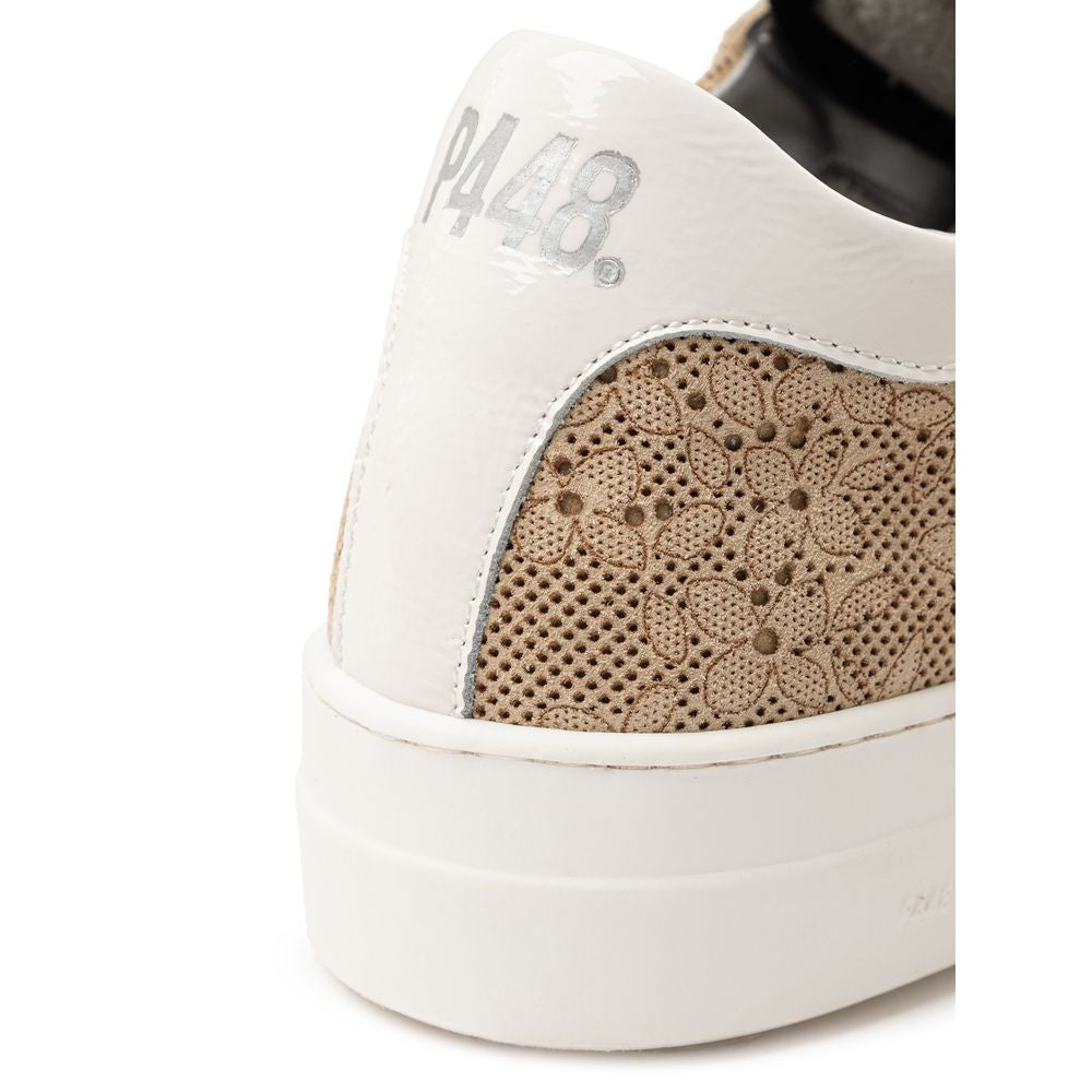 Brand Beige Leather Sneaker