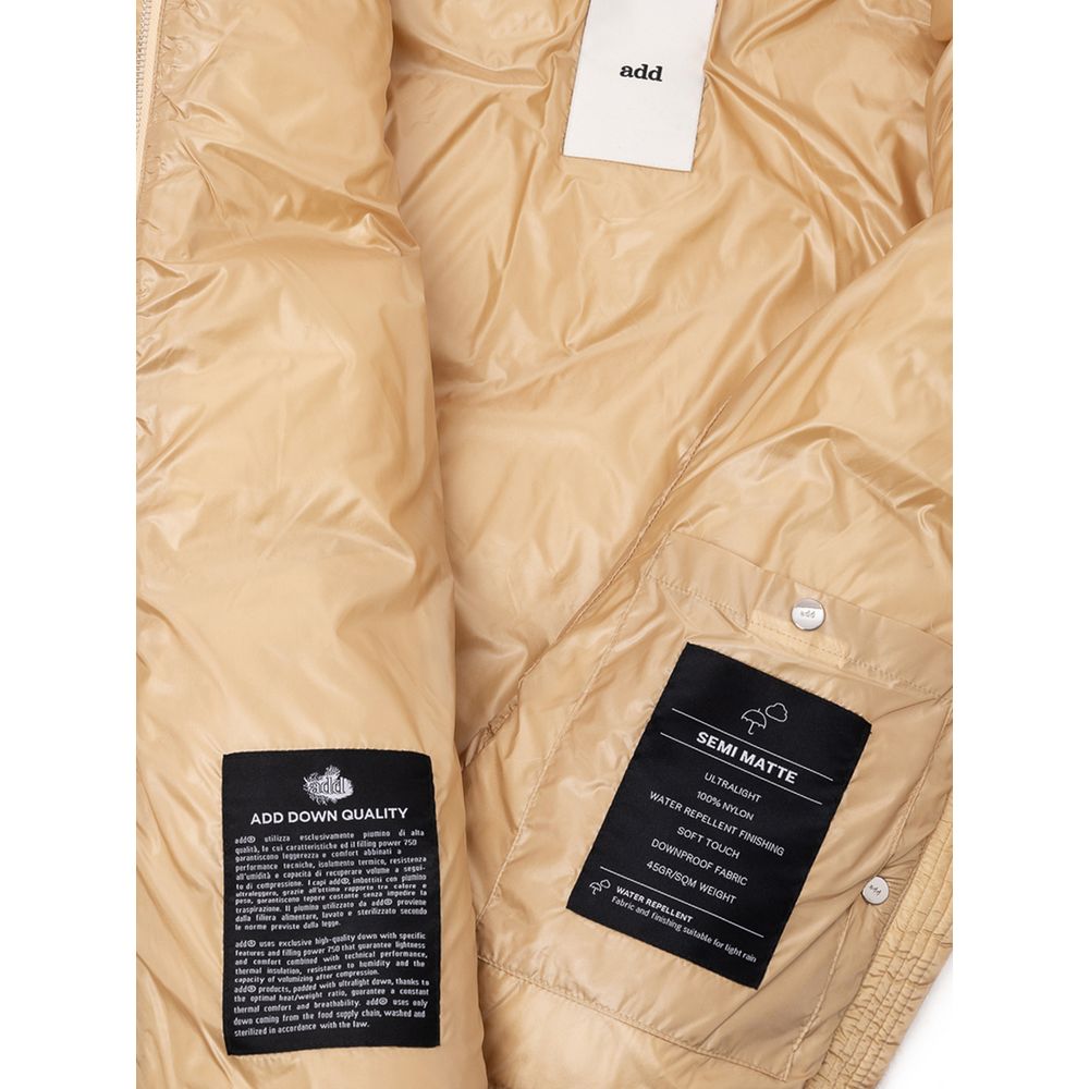 Add Yellow Hooded Puffer Jacket