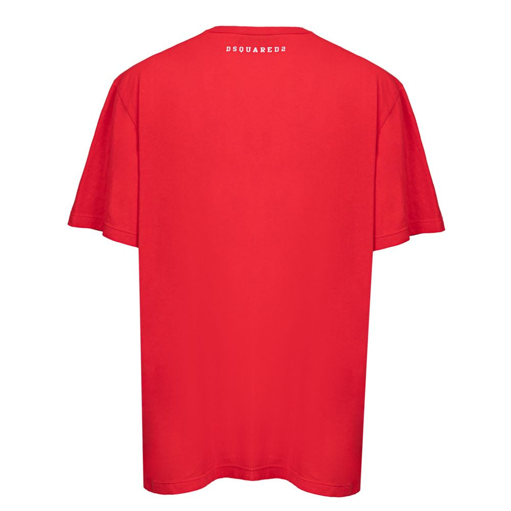 Dsquared2 Red Cotton T-Shirt - Effortless Boldness