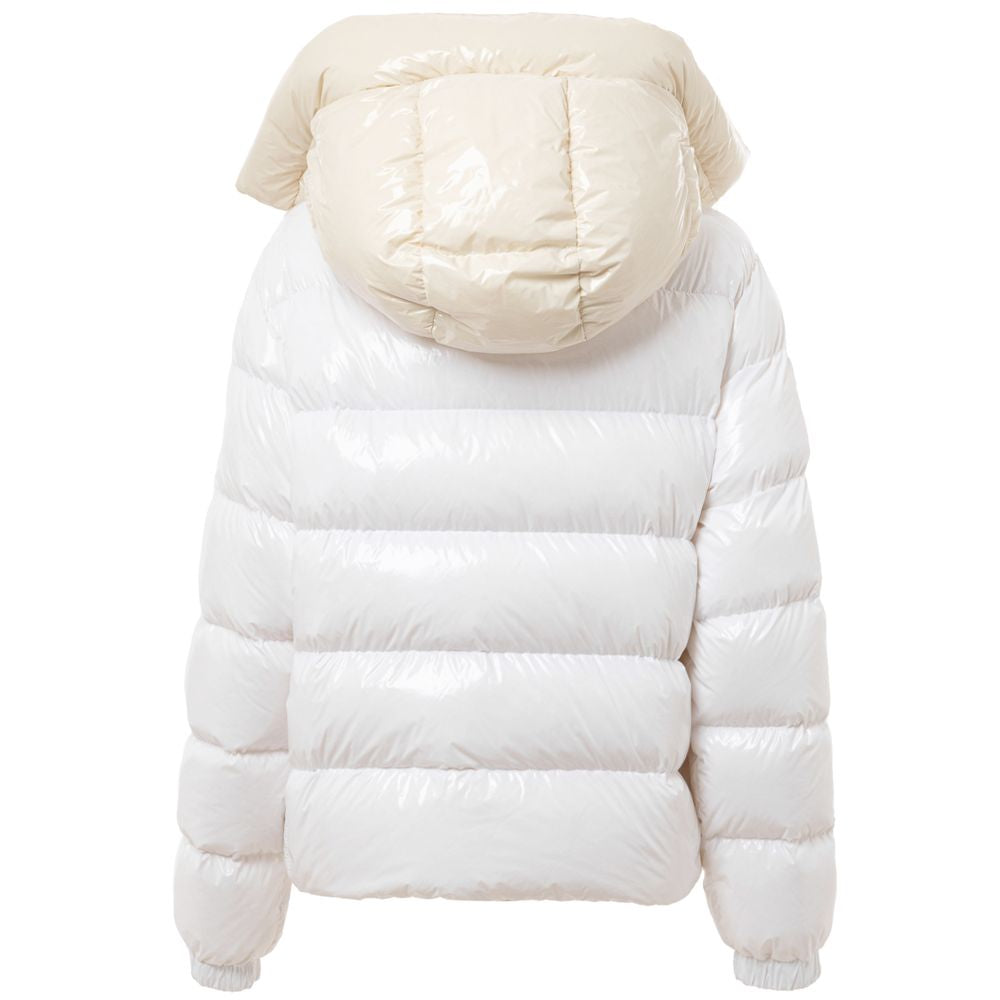 Add White Hooded Puffer Jacket for Women