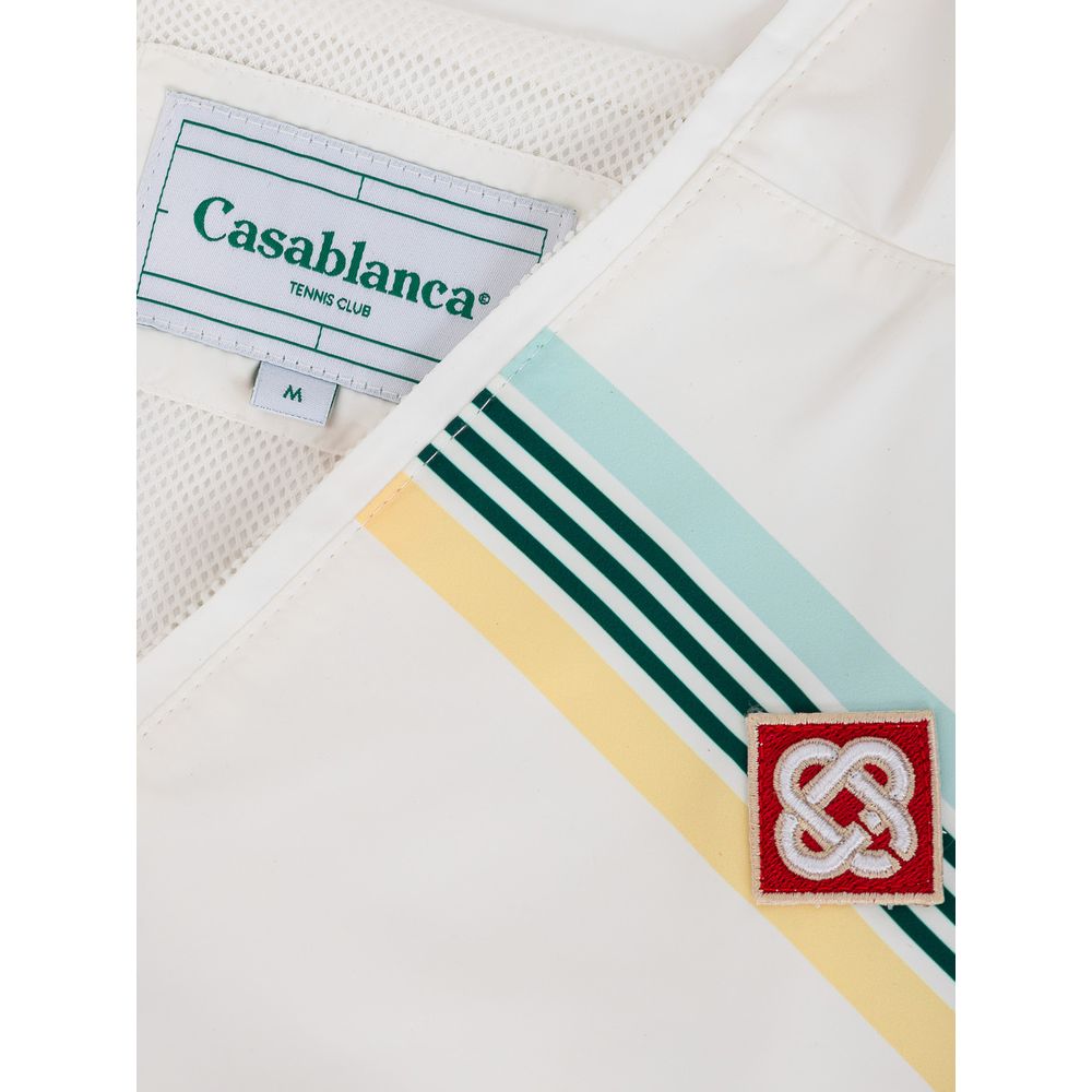 Casablanca White Tracktop with Multicoloured Stripe Detail