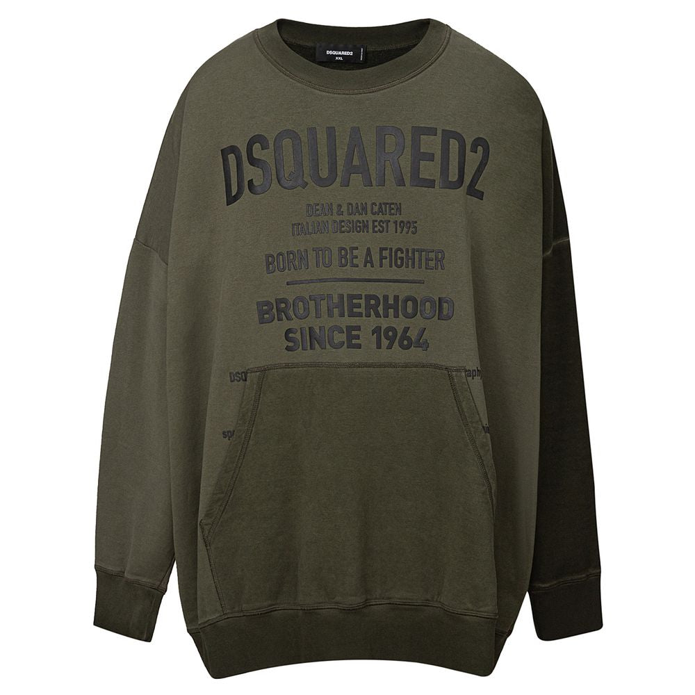 Dsquared2 Green Cotton Sweater: A Bold Wardrobe Essential