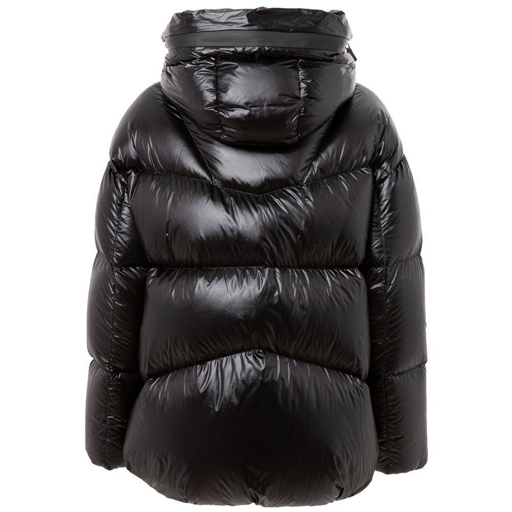 Add Black Insulated Hooded Puffer Jacket