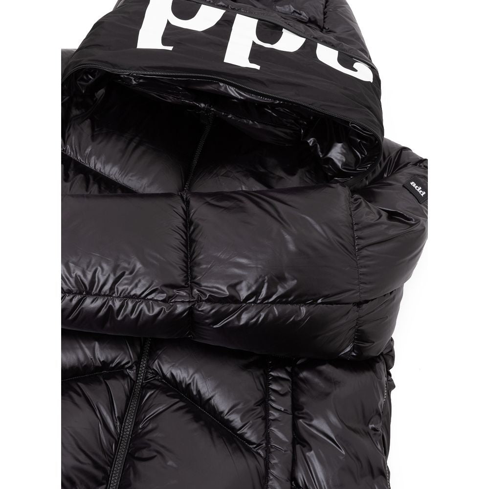 Add Black Insulated Hooded Puffer Jacket