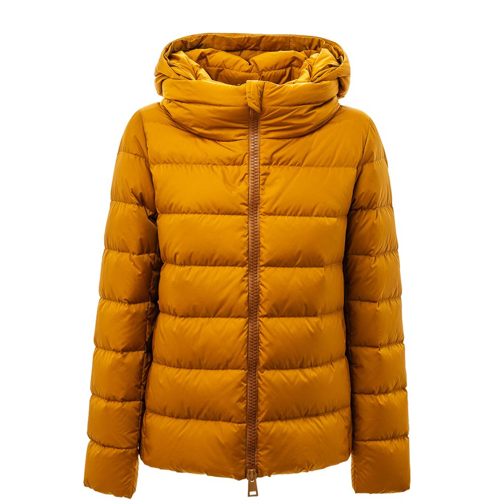 Herno Yellow Quilted Hooded Jacket