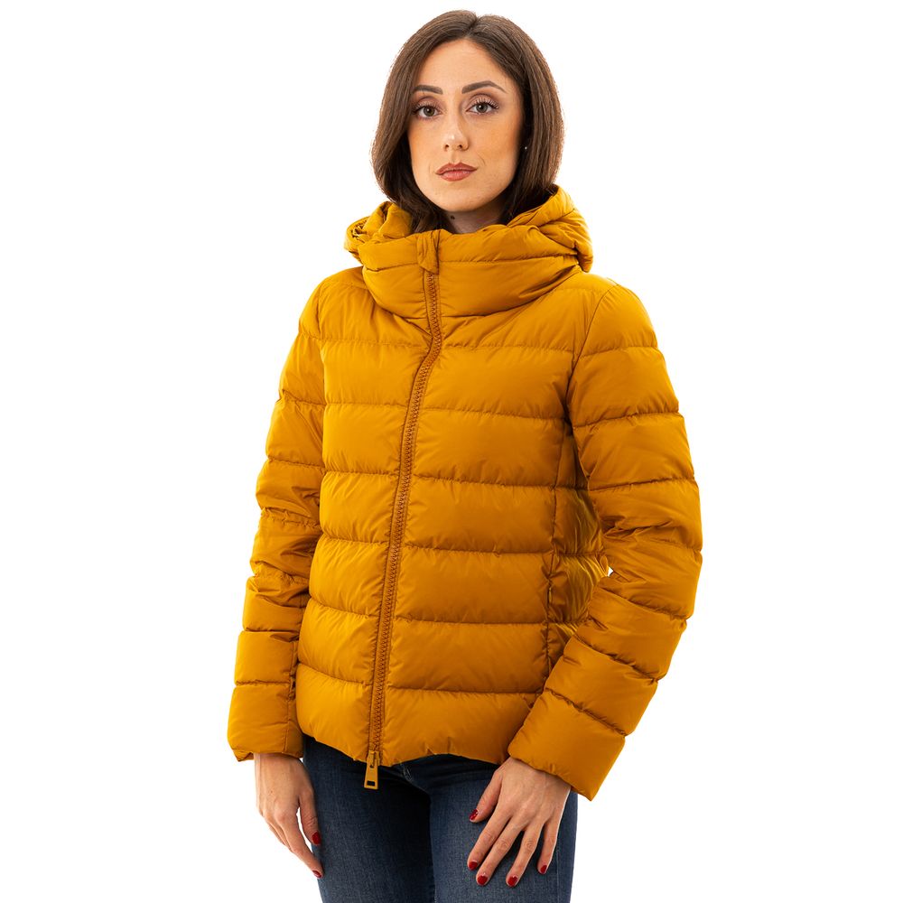 Herno Yellow Quilted Hooded Jacket