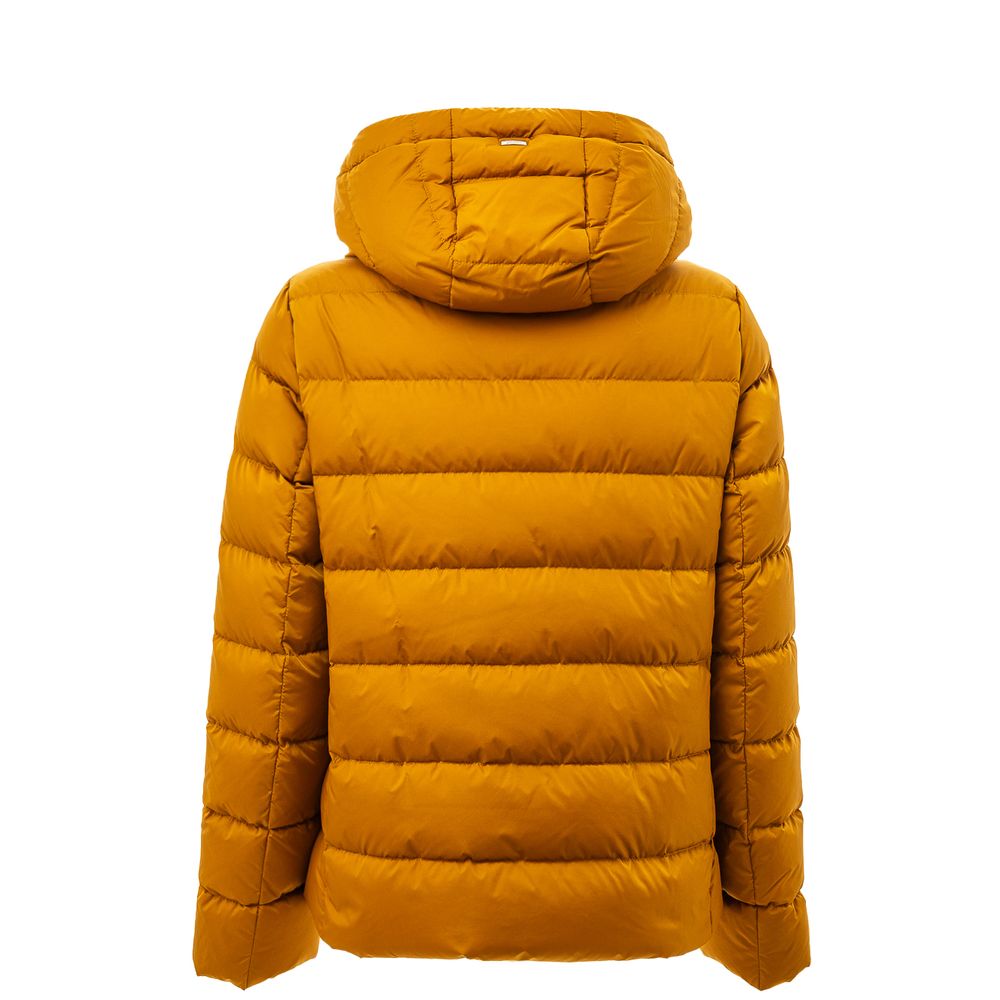 Herno Yellow Quilted Hooded Jacket